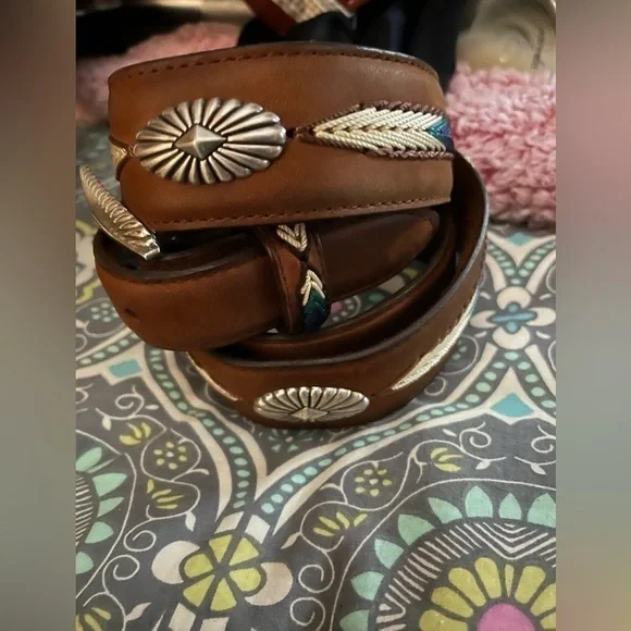 Tony Lama Mens The Duke Center Applique Brown Western Belt 40​​​​​​​​​​​​ - Picture 8 of 10